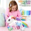 Sumind Rainbow Unicorn Mommy Stuffed Animal with 5 Cute Baby Unicorns in Her Tummy Plush Toy for Mama Girls Baby Toddler Kids 3 4 5 6 7 8+ YearChristmas Birthday Gifts(Adorable Style,White)