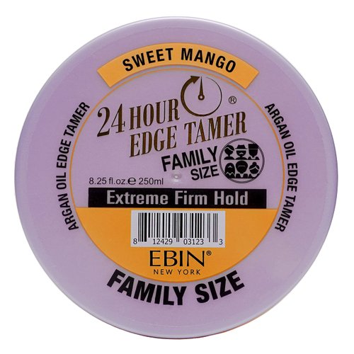 24 Hour Edge Tamer Refresh (8.25oz/ 250ml, Sweet Mango)) | Extreme Firm Hold, Smooths & Tames Frizz | No Flaking or Drying | High Shine, Long Lasting, All Hair Types, Styling Gel.