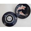 2 PCS. Japanese 3.5"D Soy Sauce Dishes NISHIKI KOI Fish Ceramic /Make Japan