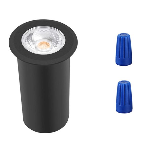 RNEHON 5W In-Ground Well Light,Low Voltage 12-24V, In-Ground Lighting,IP67 Waterproof, Aluminum, 3000K Outdoor Lighting for Yard,Lawn,Garden,Patio,Black Pack of 1