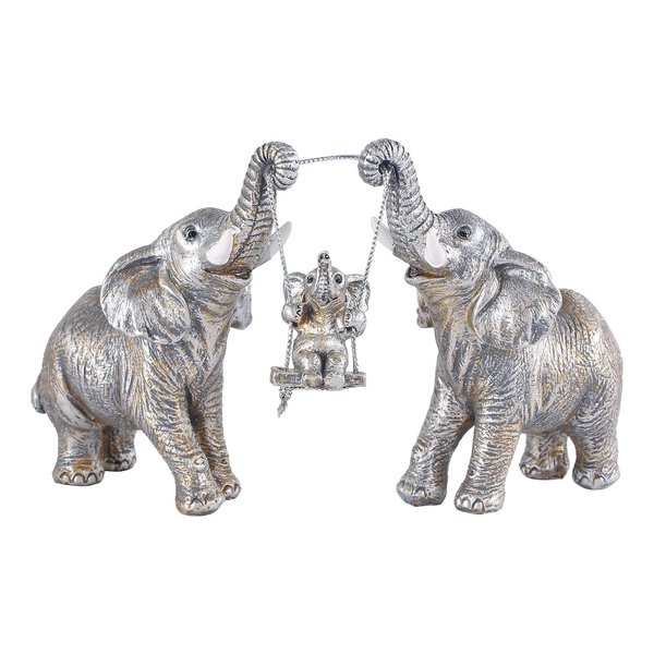 TOHLUCS Elephant Statue.Silver Elephant Decor for Women,Mom Gifts.Elephant Figurines Brings Good Luck.Decoration Ornaments for Living Room,Table Centerpiece, Shelf, Office Decor (Silver)