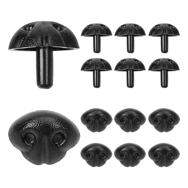 GOMAKERER 30 Pcs Crafting Noses No Washers 21mm, Black Dog Safety Noses Doll Teddy Bear Noses Doll Making Supplies False Puppy Nose 21mm for Stuffed Animals Making