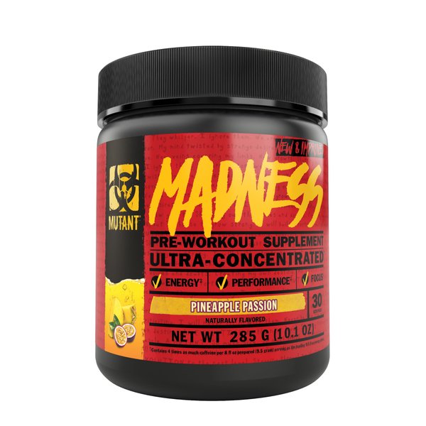 Mutant Madness - Redefines The Pre-Workout Experience and Takes it to a Whole New Extreme Level, Engineered Exclusively for High Intensity Workouts, 225g – Pineapple Passion
