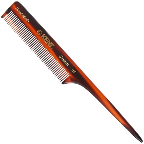Kent 8T Rat Tail Teasing Comb for Women - Handmade Fine Tooth Parting Comb for Braiding, Sectioning and Hair Styling, Saw Cut and Hand Polished