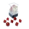 Chessex Dice Set – 10mm Glitter Red/Gold Polyhedral Dice Set – Dungeons and Dragons D&D DND TTRPG Dice – Includes 7 Dice - D4 D6 D8 D10 D12 D20 D%, (CHX20504)