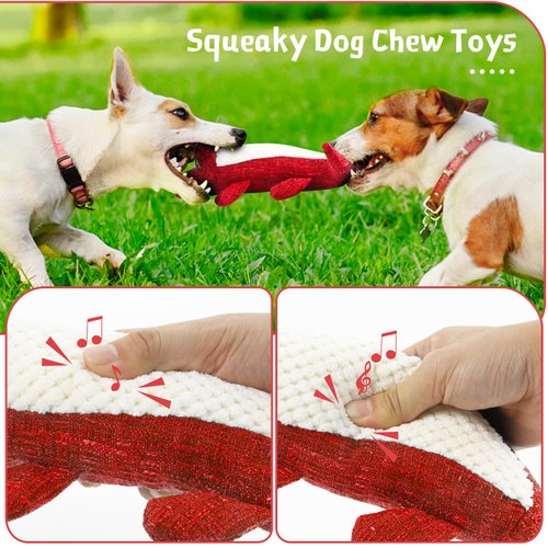 NABOKIO Pet Dog Chews Toy,Pet Dog Toys Squeaky Dog Toys Plush Linen Crocodile Toy Stuffed Animals Crocodile for Dog Training Supplies Cleaning Teeth Toy (Red)