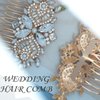 Wedding Bride Hair Comb Crystal Rhinestone Headpiece Pearl Bridal Hairpieces Sparkly Flower Bridesmaid Hair Combs Side Combs Hair Accessories for Women (Gold)