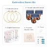 Maydear 3 Pack Embroidery Starter Kit with Pattern, Stamped Cross Stitch Kits for Beginners Adults with Embroidery Hoop and Instructions, Hand Embroidery Kit (Embroidery Kit for Beginners)