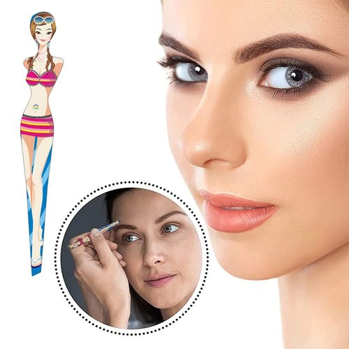 6Pcs Professional Girl Eyebrow Tweezer Stainless Steel Slanted Eyebrow Tweezers Eyebrows Hair Remover Tools Cosmetics Beauty (random color)…