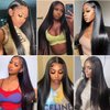 ESIWONHAIR Straight 4x4 Lace Front Wigs for Black Women Glueless Human Hair Brazilian Virgin HD Transparent Silky Straight Lace Closure Wigs Pre-Plucked with Baby Hair (16Inch, Natural Color)