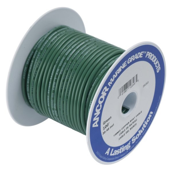 Ancor 102310 Tinned Copper Wire, 16 AWG (1mm2), Green - 100ft