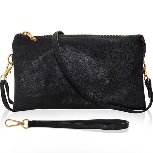 Small Vegan Leather Wristlet Clutch Purse - Crossbody Purse for Women with Wallet
