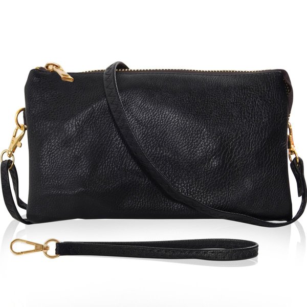 Small Vegan Leather Wristlet Clutch Purse - Crossbody Purse for Women with Wallet