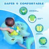 No Flip Over Baby Pool Float with Canopy UPF50+ Sun Protection, Sponge Safety Support Bottom, Fun Gifts Water Toys Accessories Inflatable Baby Swim Floats for Pool 3-36 Months
