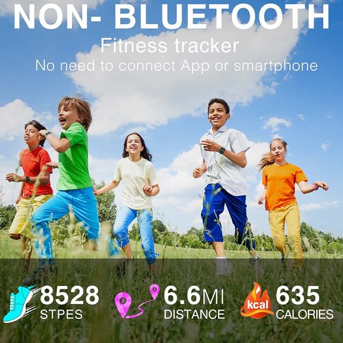 Focwony Non-Bluetooth Led Fitness Tracker Watch,Digital Pedometer Watch,with Step Counting/Distance/Calories/Stopwatch/Alarm Clock, Great Gift for Kids Teens Girls Boys Xmas (Square - White)