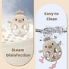 Baby High Chair Suction Toys Teething Chew - Baby Table Toys, Baby Teething Toys Silicone Teethers, Food Grade Silicon for 6 12 18 Months (Rosepink Beige)