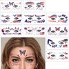 Patriotic Face Temporary Tattoos 4th of July Party Supplies Tattoos USA Independence Day Party Favors and Fourth of July Party Decorations American Flag Red White and Blue Fake Tattoos 10 Sheets