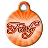 DogTag Art Feisty Custom Pet ID Tag for Dogs and Cats, Silent Nametag - Small .875" Diameter