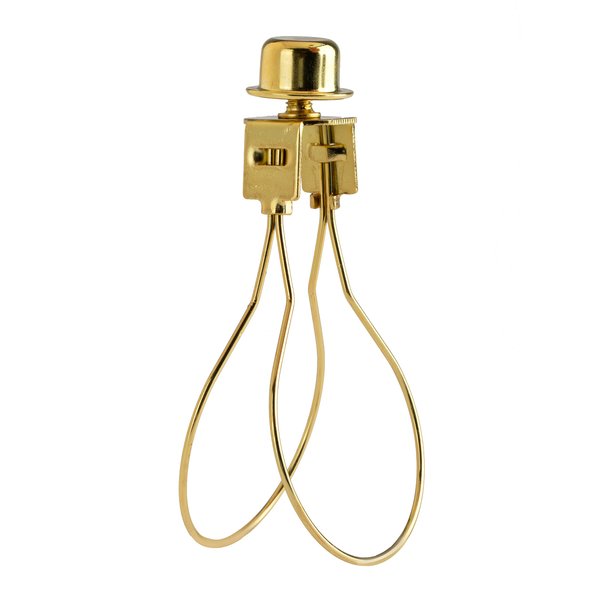 Creative Hobbies® Lamp Shade Light Bulb Clip Adapter Clip on with Shade Attaching Finial Top, Gold Color