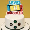 Level 11th Unlocked Cake Topper - Electronic Games Theme Boys Birthday Party Decorations Supplies - 11th Happy Birthday
