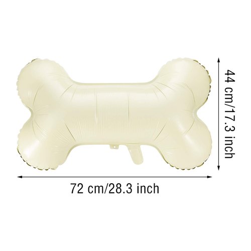 Gejoy 9 Pieces Dog Bone Balloons Bulk Beige Bone Shaped Aluminum Foil Balloons for Animal Pets Puppy Dog Birthday Party Decorations, 28.3 x 17.3 Inches