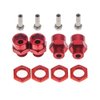 GTHELE 12mm to 17mm Wheel Hex Hub Adapter Extension Conversion for 1/10 RC Car and Upgrade 1/8 Tires Red