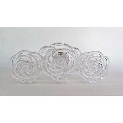Generic Clear transparent flower shaped hair claw clip medium fine hair