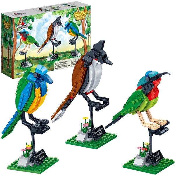 Apostrophe Games Birds Model Building Block Kit - 408 Pieces - Model for Kids and Adults
