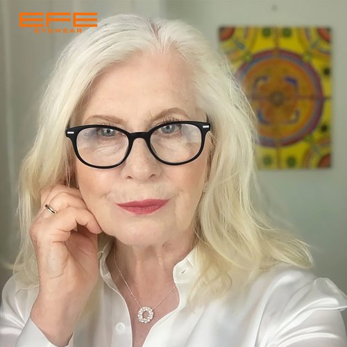EFE Reading Glasses Readers for Women Ladies 2.0 Lightweight Full Frame Spring Hinge Eyeglasses 5 Pack (Mix Color, 2.00)
