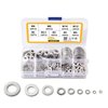 GKmow 684 PCS Auto Drain Plug Gasket Classification Set, 9 Sizes M6 M8 M10 M12 M2 M2.5 M3 M4 M5 Extrusion Seal Combination Kit, Stainless Steel Sealing Flat Washer, Universal Car Accessory (Silver)