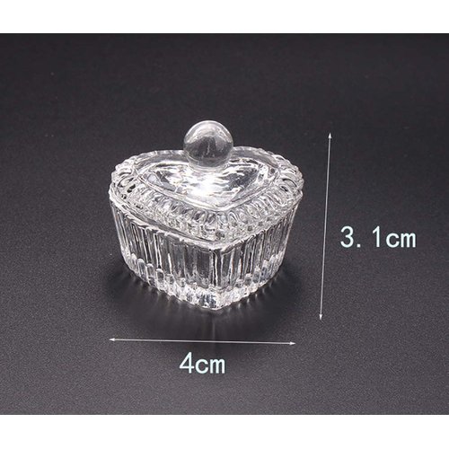 UUYYEO 2 Pieces Clear Nail Art Acrylic Liquid Powder Dappen Dish Bowl Glass Crystal Cups Glassware Tools with Lid B