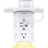 Multi Plug Outlets, Wall Outlet Extender with Night Light and Outlet Shelf, Surge Protector 4 USB Ports(1 USB C), USB Wall Charger Power Strip Electric Outlet Splitter for Home Office