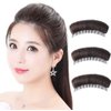 3PCS Hair Bun Invisible False Hair Clip Bump It Up Volume Hair Base Fluffy Hair Pad Styling Insert Tool Volume Increased Pads Fluffy Princess Styling Accessories for Women Girls Dark Brown