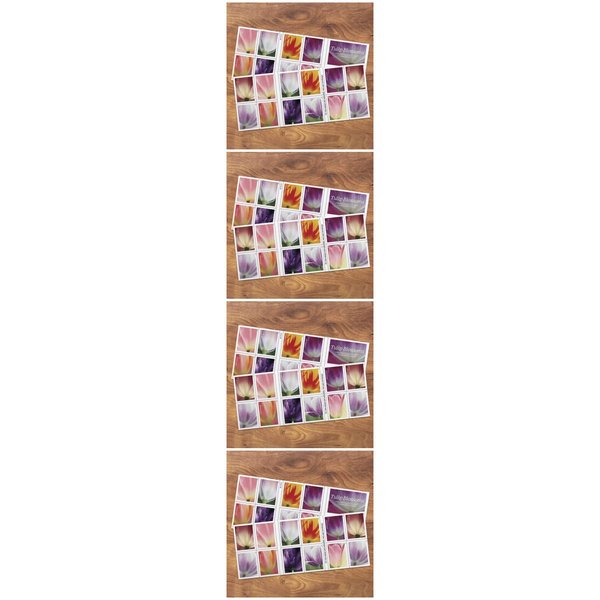 Tulip Blossom Forever First Class Postage Stamps, Valentine, Wedding, Celebration, Anniversary, Romance, Party (4 Sheets of 20 Count Booklet= 80 Stamps)