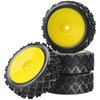 ShareGoo 72mm RC 1/10 On Road Rubber Tires & Wheel Rims 12mm Hex Compatible with Tamiya TT01 Kyosho Fazer Mk2 Traxxas 4Tec 2.0 HSP HPI 1/10 RC On Road Racing & Touring Car(Yellow)
