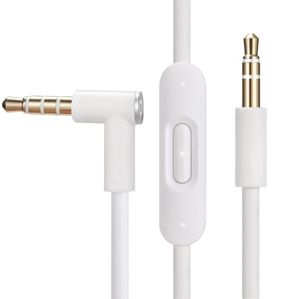 Replacement Audio Cable Cord Wire,Compatible with Beats Headphones Studio Solo Pro Detox Wireless Mixr Executive Pill with in Line Mic and Control (White)