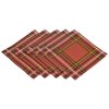 X&O Paper Goods Red and Gold Plaid Beverage and Cocktail Napkins, 20pc, 5.5'' W x 5.5'' L