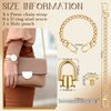 Hanaive 8 Pcs Purse Chain Strap Extender 16 Pcs Studs Rivets D Ring for Purse 7.9 Inch Flat Chain with Post Head Buttons Accessories with Hole Punch for DIY Wallet Handbags Tumblers Craft, 4 Colors