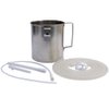 Stainless Steel Enema Bucket 1.5 Quart, Ideal for Home Coffee Enema with Platinum Cured Medical Grade Silicone Hose