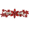Crystal Hair Barrettes, Rhinestone Flower Hairpins Hair Clips, Sparkly Austrian Hairgrip Hair Headwear Accessories for Women Girls (Red)