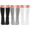 Dxhycc 3 Pairs Stripes Knee High Tube Socks Kids Soccer Socks School Cotton Uniform Sports Socks for Toddler Girls and Boys (Black, Gray, White)