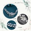 CASOLVX Bride Crystal Wedding Hair Comb Silver Bridal Hair Vine Rhinestone Hair Accessories for Women Bridal and Bridesmaid