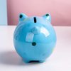 JYPHM Ceramic Piggy Bank for Kids Coin Bank for Boys and Girls Unique Birthday Gift Nursery Decor Piggy Banks Blue (5x5x4inch)