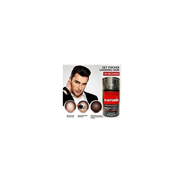 Hair Building Fibers with Natural Keratin to Conceal Instantly for Thinning Hair, Bald spot & Cover Up Hair Loss to Add Volume for Full & Thick Hair for Men & Women by PLAYHAIR (Blend Black)