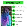BALINGHAIR Braiding Hair Extensions Ombre Black to Dark Grey Professional High Temperature Kanekalon Braids Hair 24 Inch(B35-6Packs)
