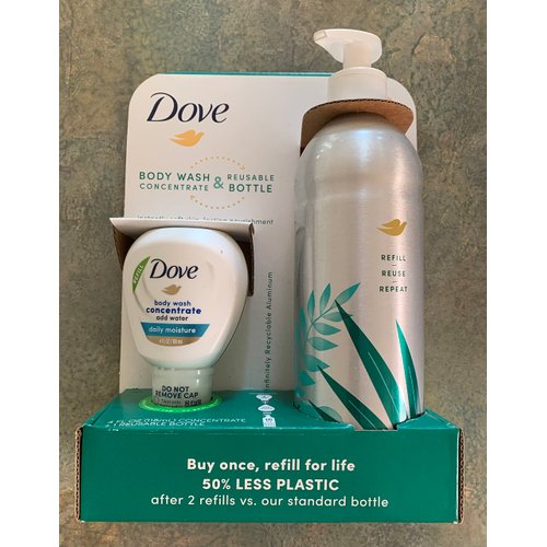Dove Body Wash Concentrate + Reusable Bottle