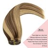 Loxxy New Version Thick Hair Extensions Clip in Human Hair Full Head Chocolate Brown Mixed with Light Golden Brown P#4/12 Silky Straight Glam Seamless Clip in Hair Extensions 7pcs 18 Inch 120g