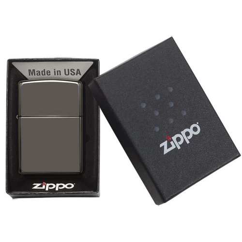 Zippo Lighter - Personalized Message Engraved on Backside Unique Colored Windproof Lighter (Black Ice #150)