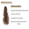 22 Inches Ponytail Extension Claw Clip Hair Extensions Ponytail Long Curly Wave Hair Extension F8/22 Natural Looking Synthetic Hairpiece for Women