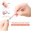 HaimiLiya Gel Nail Remover Tool Cuticle Pusher Dual-end Dead Skin Nail Pusher Nail Dirt Cleaner Tool Gel Polish Remover Pusher, 410 Stainless Steel, Pink